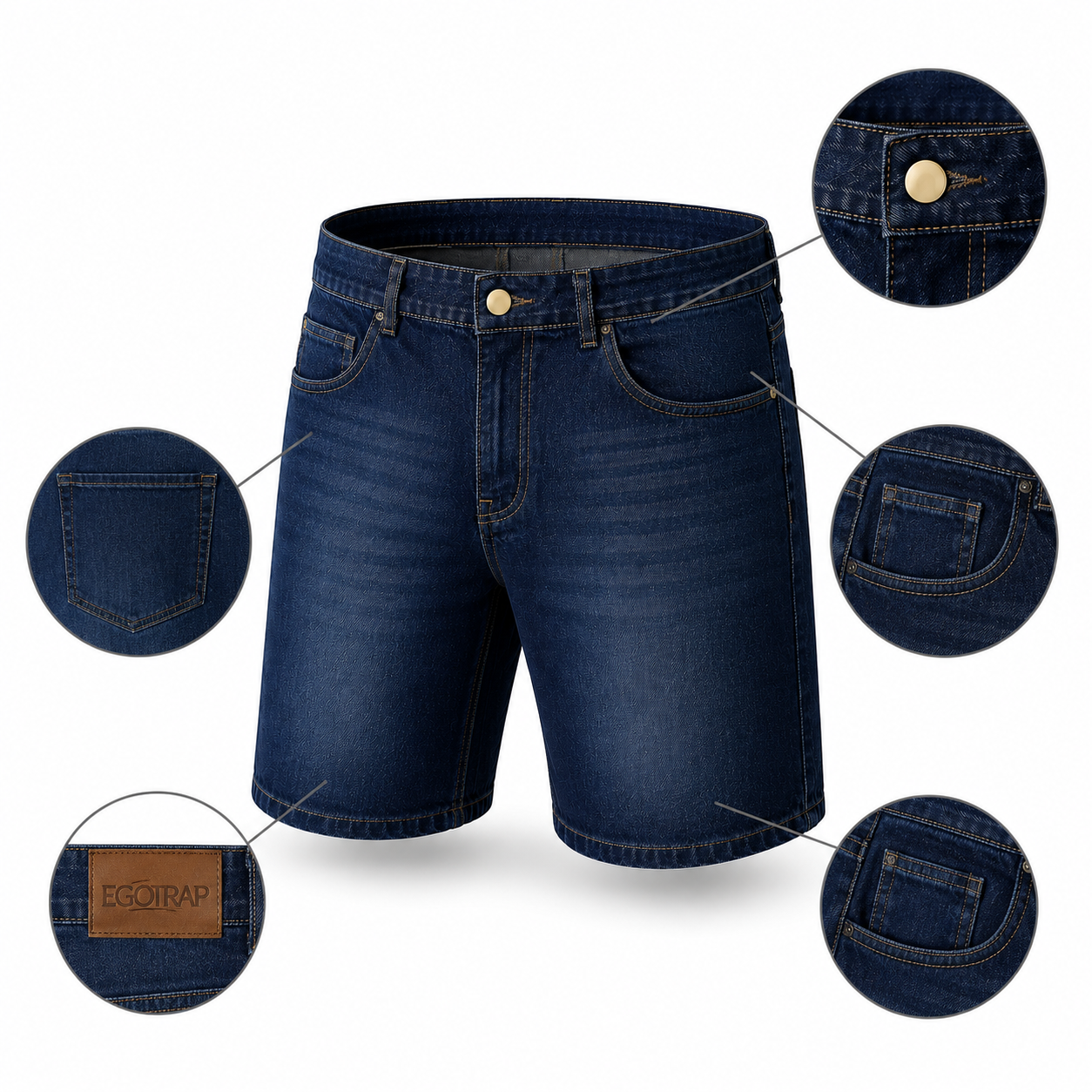 Men's Stretch Denim Shorts | Regular Fit – EGOTRAP LONDON