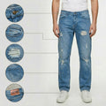 EGOTRAP-Denim Ripped JEANS For MENS