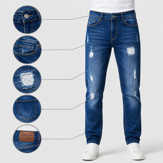 Men's Ripped Denim Jeans | Slim Fit – EGOTRAP LONDON