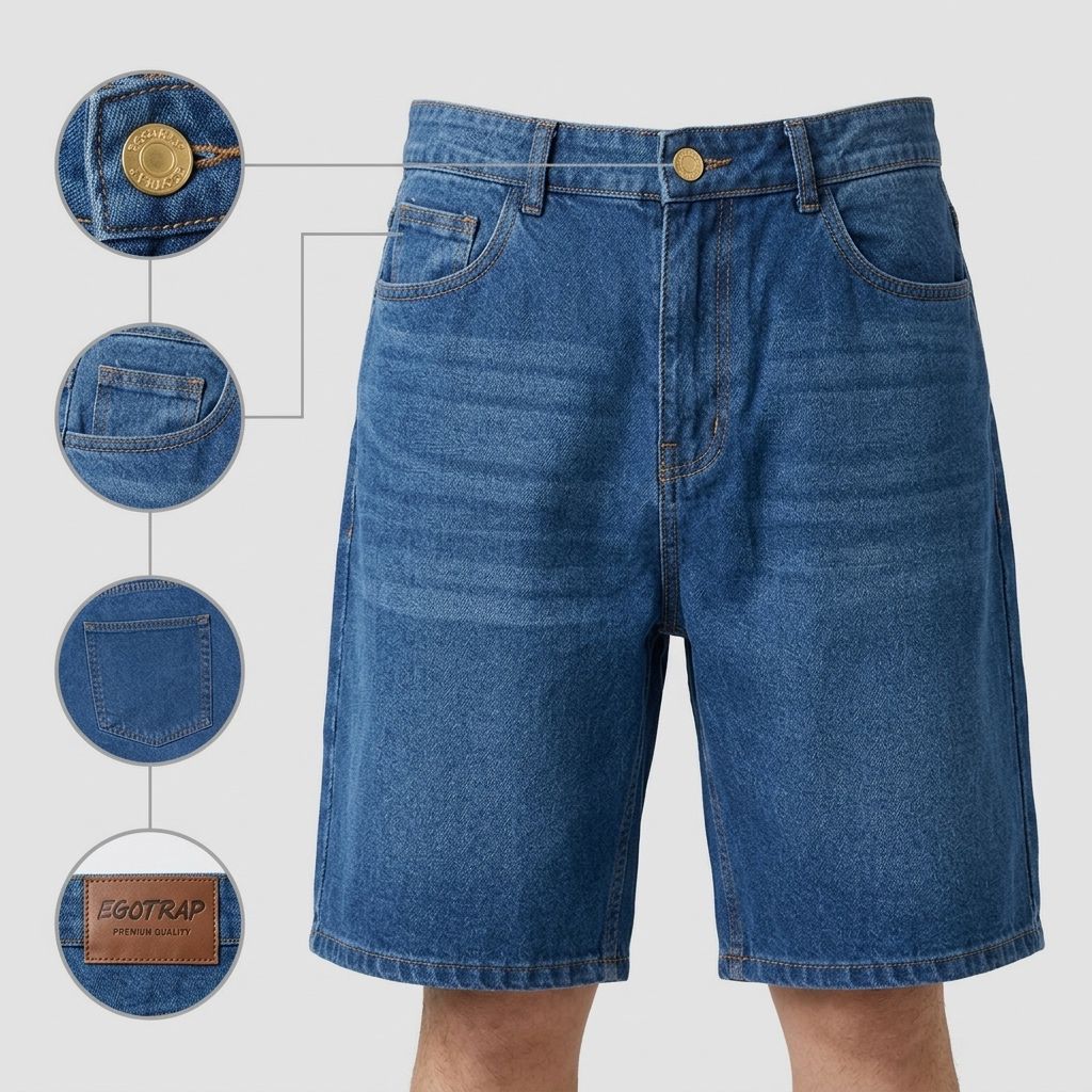 EGOTRAP-Denim Mens Jeans Short